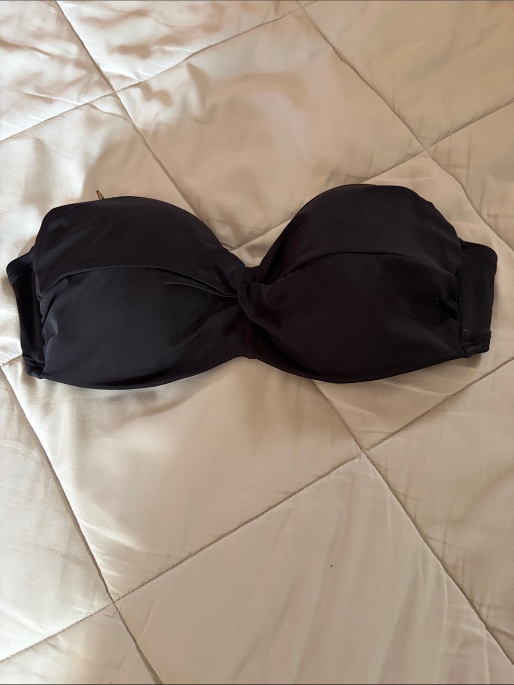 Victoria's Secret Black Knockout Bandeau Twist Bikini Top